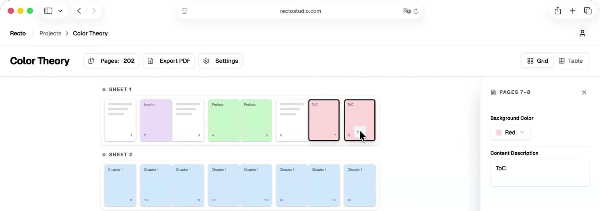 Recto visual flat-plan tool for print designers